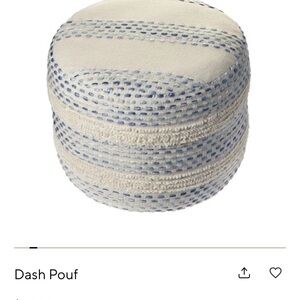 Pottery Barn Dash Pouf in Blue and White
Brand new!